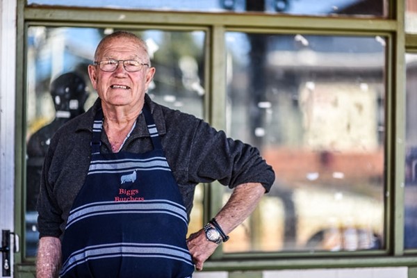 Neil Biggs operates the only remaining butcher shop in Leonora today.