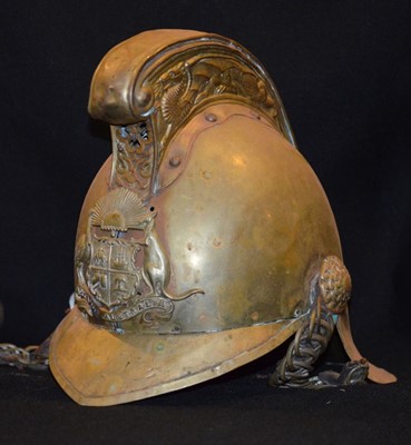 A Fire Brigade helmet.
