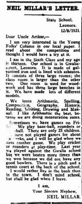 Leonora State School - Toodyay Herald 4 September 1931