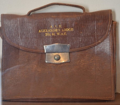 Briefcase belonging to a past Alexandra Lodge 64 member.