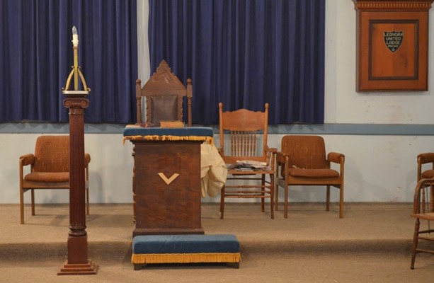The temple still retains many of its original furniture and fittings.