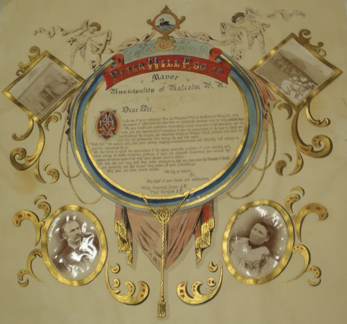 Image Gallery - This illuminated address was presented to Peter Hill in