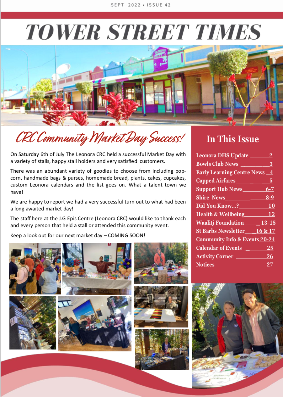 News Story September Tower Street Times » Shire of Leonora